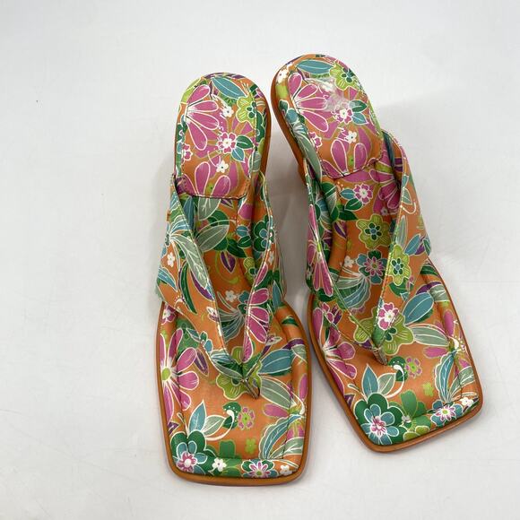 Sam Edelman Floral Thong Sandal Kitten Heels - Picture 3 of 6